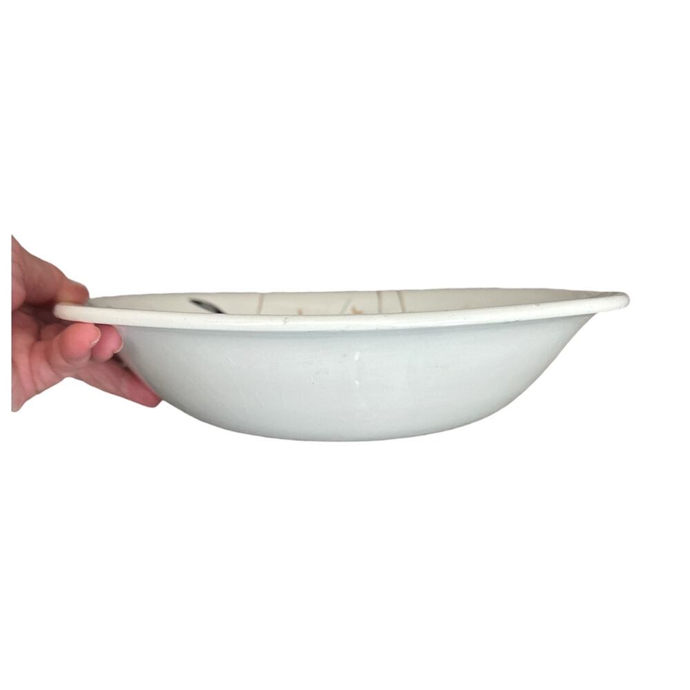 Mid Century Modern Hand Painted Patio Serving Bowl 10.5” - Picture 10 of 10